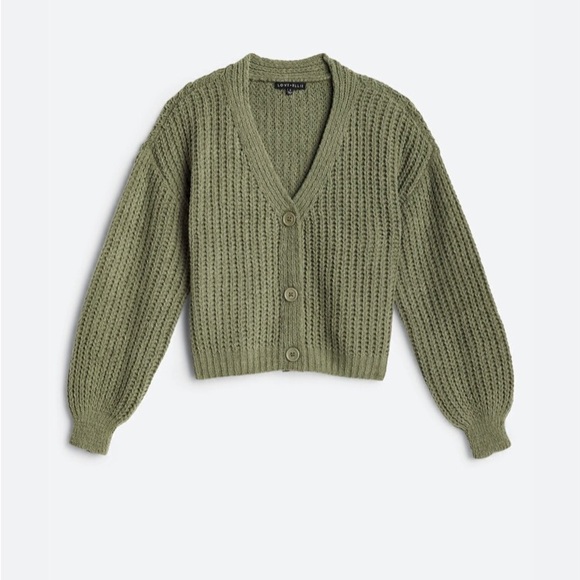 love ellie Sweaters - LOVE ELLIE Audrey Cropped Olive Green Button Front Cardigan